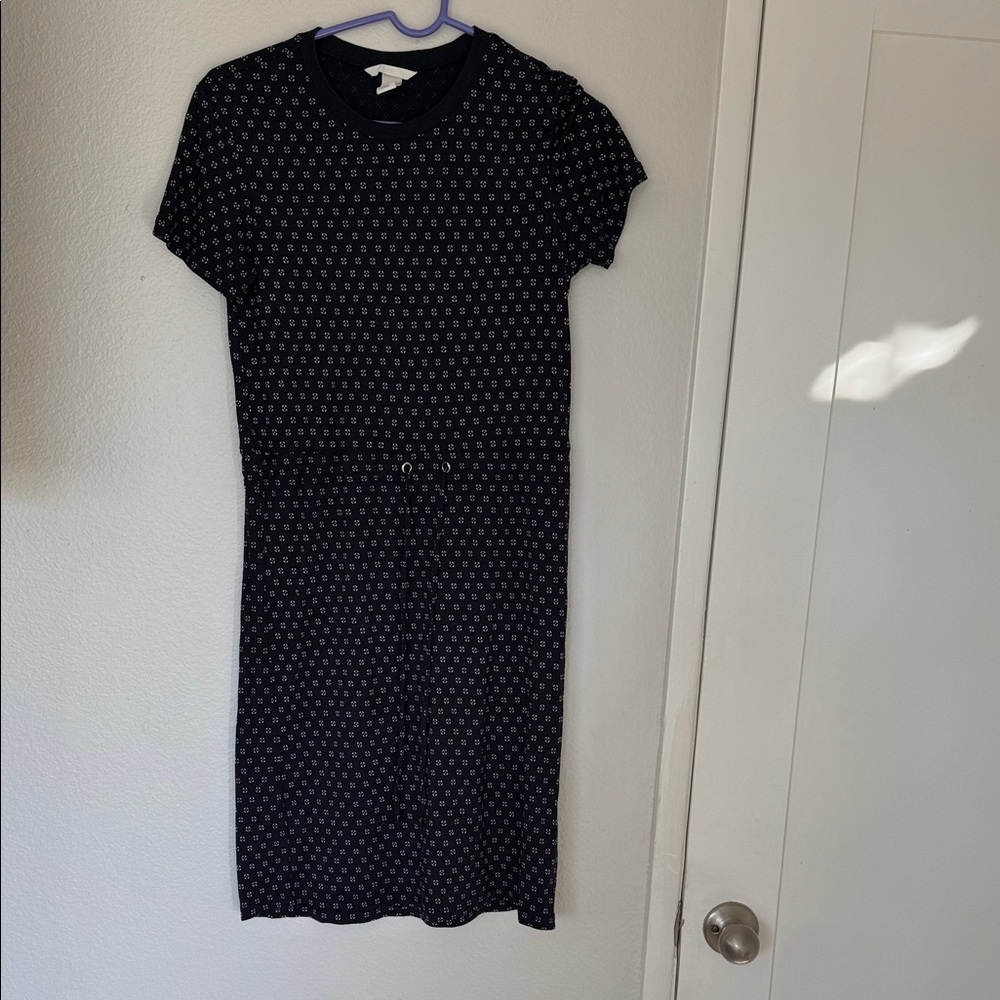 H&M Black and White Patterned Midi Dress